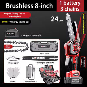 Scie à chaîne sans fil sans balais 20V Lithium-Ion, tronçonneuse électrique compacte pour l'élagage des arbres et la coupe du bois à la maison et au jardin - Product Image 2