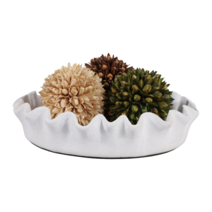Ciotola Decorativa Rotonda in Terracotta, Arredamento Rustico Moderno per Casa, Esposizione su Tavolino da Caffè, Uso su Bancone della Cucina - Product Image 2