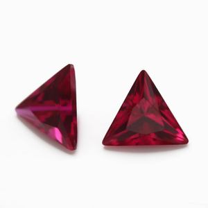 Wholesale Triangle Synthetic <strong>Ruby</strong> Loose Stones No.5 Color 3mm Height Lab Created Natural Mineral Gemstones for Jewelry Inlay - Product Image 1