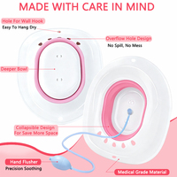 Bain de Siège de Gros Pliable, Bassin de Soins Post-partum, Siège de Toilette Pliant sans Squat pour Bain de Vapeur Yoni, Baignoire pour Femmes Enceintes et Personnes Âgées