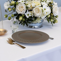 Assiette de Présentation Écologique Marron Doré en Plastique, Style Classique 13 Pouces pour Mariage, Restaurant, Hôtel, Décoration de Plats