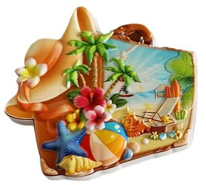 Ideas de Regalos de Playa en Tendencia 2025, Recuerdos Personalizados, Diseños de Resina con Vistas al Mar y la Playa, con Pegatinas Magnéticas en Oferta - Product Image 6