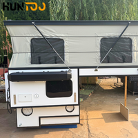 Huntoo Tente de camping légère en fibre de verre renforcée, escamotable, pour pick-up, camping-car, tout-terrain, avec toit relevable