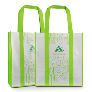 Sac à poignée personnalisé en non-tissé léger et réutilisable, avec bords contrastés et logo imprimé, idéal pour la promotion de marque lors des <span class=keywords><strong>Tech</strong></span> Summits - Product Image 1