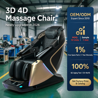 Sillón de Masaje de Doble Núcleo 4D con Riel SL Extendido, Airbag de Cuerpo Completo, Gravedad Cero y Doble Calefacción, Directo de Fábrica