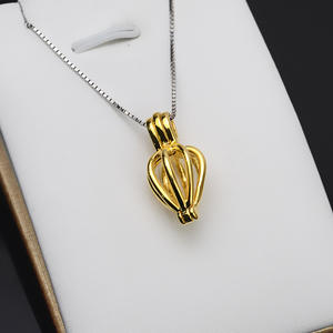 Accesorio de Joyería de Acero Inoxidable S925, Cadena de Clavícula con Forma de Jaula de Pájaro 7-8, para Colgar Perlas, 830, Sin Orificio, Colgante - Product Image 4