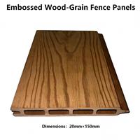 Panneau de clôture WPC moderne écologique, grain de bois embossé, composite extérieur, intimité, imperméable, longueur et couleur personnalisées, 20x150mm