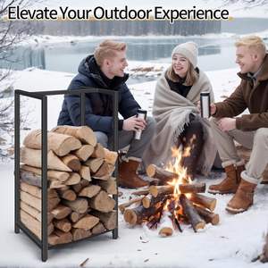 ELEGANT MA50711 - Soporte para <span class=keywords><strong>Leña</strong></span> Clásico de Metal con Recubrimiento en Polvo, 30 Pulgadas de Alto, Portátil, <span class=keywords><strong>Vertical</strong></span>, para Interiores y Exteriores, para Chimeneas - Product Image 6