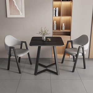 Ensemble de table et de chaises de salle à manger contemporaines en ardoise haut de gamme de luxe pour <span class=keywords><strong>petit</strong></span> appartement, hôtel, usage domestique - Product Image 1