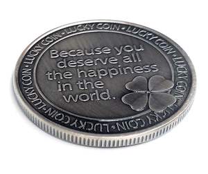 Pièces souvenirs en métal personnalisées Trèfle porte-bonheur pièces commémoratives Coccinelle Pièces mignonnes Médailles en argent antiques personnalisées en gros - Product Image 5