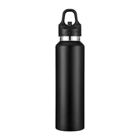 Bouteille d'eau de voyage en acier inoxydable à double paroi isolée sous vide, colorée, 500 ml, à large ouverture, portable, pour enfants, sports de plein air