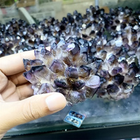 Gros géode naturelle grande roche galvanoplastie grappe de cristal de Quartz clair Reiki améthyste Aura grappe de cristal brut pour déco
