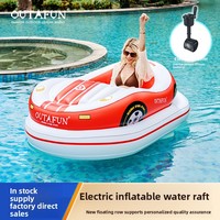 Bateaux gonflables électriques bleus/rouges avec hélice, flotteurs géants pour adultes, combats aquatiques, anneaux de natation d'été