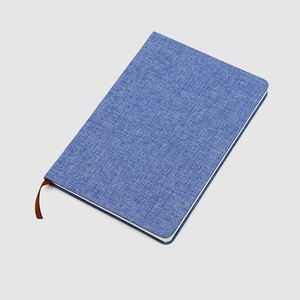 Su misura con copertina rigida A5 diario di lino di alta qualità blu tessuto Custom Planner all'ingrosso <span class=keywords><strong>quaderni</strong></span> di scuola - Product Image 2