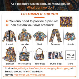 Tùy chỉnh cá nhân hip hop mùa thu Jacquard Hoodies áo khoác với dây kéo đóng cửa OEM Dịch vụ tấm thảm Hoodies Áo khoác - Product Image 6