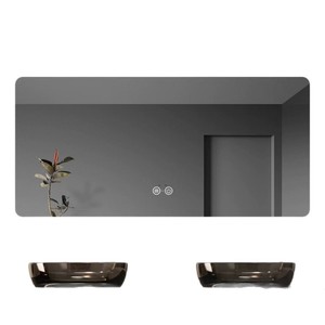 Khách sạn thông minh kính không khung nghệ thuật Deco vuông Gương phòng tắm LED Light-up trang điểm Vanity defogging cho đám cưới nhà vệ sinh trang trí - Product Image 4