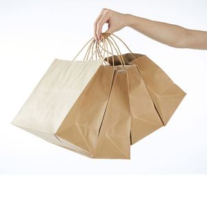 Bolsa de Papel Kraft con Asa para Comida Rápida, Ecológica, Biodegradable, Hecha con Materiales Reciclados, para Promoción, Entrega a Domicilio, Restaurante, Exposición - Product Image 2