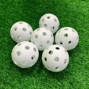 Venta caliente 72mm 26 Hole Fuller <span class=keywords><strong>Ball</strong></span> PE Bola de piso de plástico suave Bola de práctica interior Hockey Floorball multicolor - Product Image 1