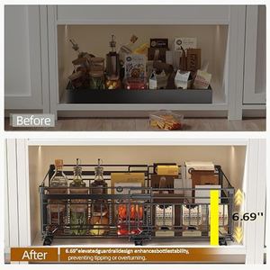 Étagères coulissantes réglables sans perçage à largeur extensible, 3 rails, pour rangement de cuisine - Product Image 5