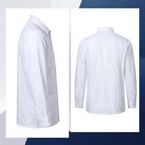 <span class=keywords><strong>Camicia</strong></span> Guayabera Cubana da Uomo Bianca Pura con Colletto Ricamato, Maniche Lunghe e 4 Tasche per Uso Formale e Quotidiano - Product Image 6