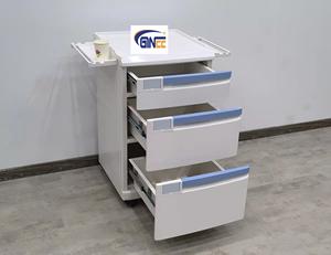 خزانة طبية جانبية للسرير من البلاستيك الأزرق <span class=keywords><strong>ABS</strong></span> من Ginee Medical - أثاث مستشفى طبي مع عجلات وأدراج وخزانة - Product Image 2