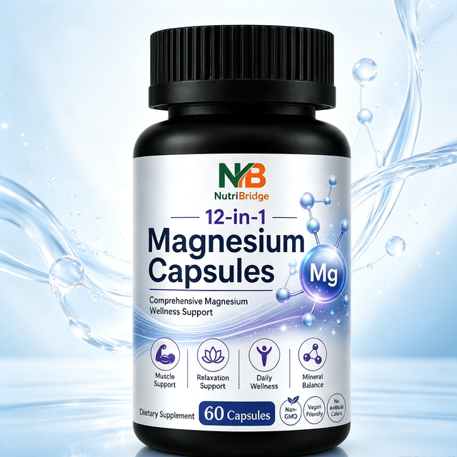 Bulk Order Wholesale Price Vegetarian Capsules Oxide Free 12-in-1 Magnesium Capsules