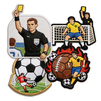 Parches Termoadhesivos Bordados de Tela Tejida de Pelo de Cabra para Balones de Fútbol y Deportes, Personalizados de Fábrica
