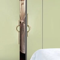 Nouvel ensemble de poignées de placard de style chinois en laiton massif, modernes, minimalistes, circulaires, longues, géométriques, pour tiroirs et armoires