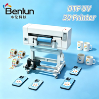 Imprimante jet d'encre UV A3 Benlun pour têtes I3200/XP600, pour matériaux souples et cuir, traitement vidéo en ligne à distance, DTF UV A3 sans bordure