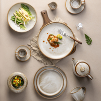 Assiettes en céramique réactive YAYU, fabriquées à la main, cuites à haute température, pour restaurants, traiteurs et fabricants.