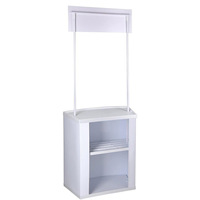 Table de promotion de comptoir MERIS Y-DESK1 en PVC/PP lavable, forme personnalisée, pour supermarché, équipement publicitaire