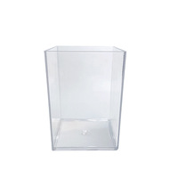 Porte-crayons carré transparent en plastique simple, organisateur de papeterie pour étudiants, organisateur de bureau, porte-stylos créatif en acrylique