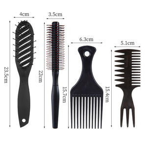 Peigne à cheveux afro en fibre de carbone avec logo personnalisé Wanmei, peigne large pour cheveux bouclés, massage, coiffage, ventilation, démêlage, brosse à cheveux roulante - Product Image 3