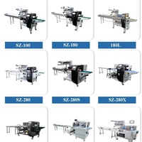 Machine d'emballage horizontale automatique multifonctionnelle SZ-350 à trois soudures latérales avec moteur électrique haute précision pour l'alimentation