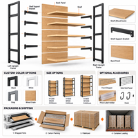 Étagère de présentation gondole à quatre poteaux, simple face, en bois grainé, pour supermarché, unité de rayonnage métallique et bois pour magasin d'alimentation