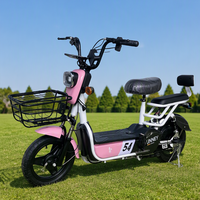 Vélo électrique basique 350W très populaire pour étudiants, batterie lithium 48V 12Ah, moteur sans balais à assistance au pédalage, contrôleur électronique longue portée
