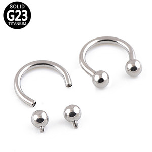 Anneau en forme de fer à cheval en titane ASTM F136 G23 à filetage interne pour piercing, bijoux de corps pour femmes - Product Image 4