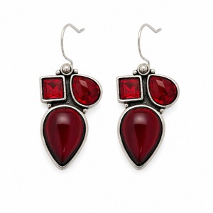 Orecchini vintage in cristallo bordeaux, accessori regalo per feste di matrimonio per donne e spose - Product Image 5