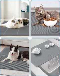 Tapis pour chat de plusieurs tailles pour litière, tapis imperméable pour attraper les litières, tapis extra large en silicone pour litière de chat - Product Image 6