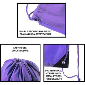 Bolsa Deportiva de Gimnasio con Cordón, de Poliéster Impermeable y Reciclable, al por Mayor, con Logotipo Personalizado y Patrón de Letras - Product Image 4