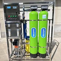 Système de traitement et de purification d'eau pure par osmose inverse RO 500L/H avec pompe en acier inoxydable 304, PLC et moteur