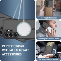 Étui magnétique antichoc en TPU et PC avec protection intégrale de l'objectif de l'appareil photo, coque transparente mate pour Samsung S26 Ultra S25