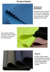 Custom <b>3</b>-<b>in</b>-<b>1</b> <b>Waterproof</b> Windproof Fleece 100D <b>3</b> Layer Functional Softshell Fabric for Winter Outdoor <b>Jacket</b> - Product Image 6