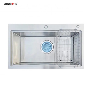 SUS304 Stainless Steel Single Bowl Kitchen <b>Sink</b> Topmounted <b>Drainer</b> Undermount Installation Two Holes Warranty 3 Years - Product Image 3
