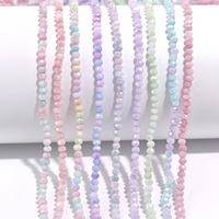 Listo para enviar: Cuentas de cristal facetadas de 4 mm teñidas con agua, estilo Monet Garden Picasso, rondelle espaciador para pulseras y collares DIY