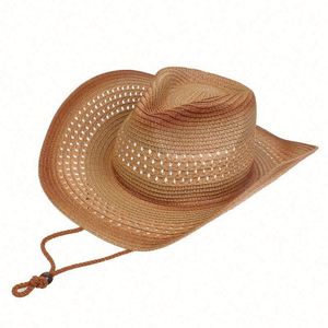 Wholesale Vintage Western Cowboy Straw <b>Hats</b> Outdoor Travel Sun Protection Unisex Foldable Mountaineering Upturned <b>Hat</b> - Product Image 6