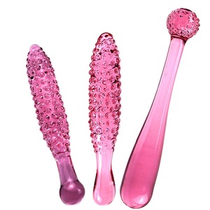 Pink Crystal Glass Sex Anal Plug Stick Punto elevado Juguetes sexuales para adultos para masturbación femenina - Product Image 1
