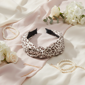 Bandeaux pour cheveux élégants et polyvalents à imprimé léopard marron <span class=keywords><strong>beige</strong></span> pour femmes, accessoires, bandeau noué pour femmes - Product Image 5