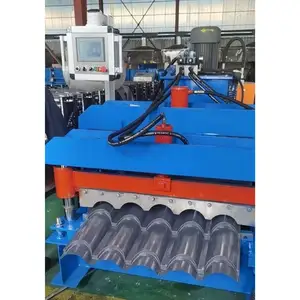 완전 자동 루핑 시스템 금속 지붕 시트 만들기 기계 유리 타일 롤 성형 기계 - Product Image 1