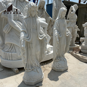 QUYANG extérieur <span class=keywords><strong>église</strong></span> <span class=keywords><strong>catholique</strong></span> taille réelle sculpté à la main pierre blanche marbre mère vierge marie Statue moules à vendre - Product Image 4